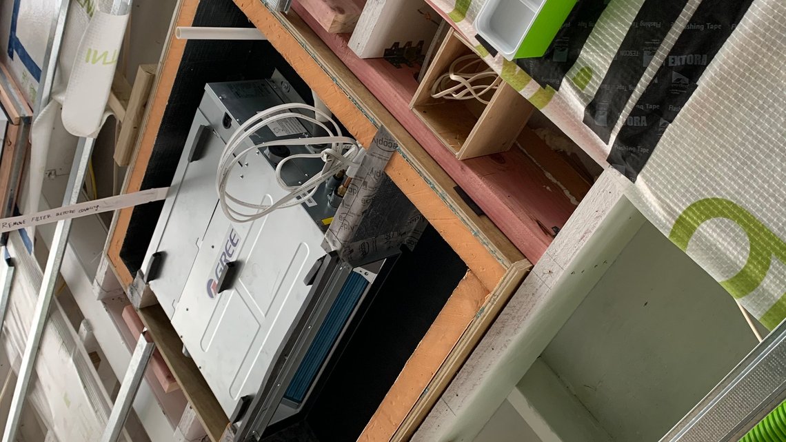 Piha Passive House - Installation of the heat pump