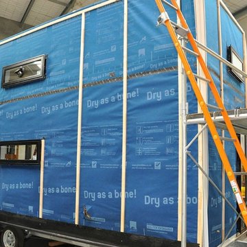 miHAUS - Steel framing wrapped with pro clima’s Wall Weather Resistive Barrier SOLITEX EXTASANA®